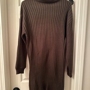 Lulus Olive Green Ribbed Knit Sweater Dress